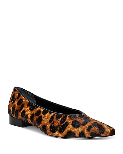 L'Agence Women's Suzanne Ii Leopard Print Calf Hair Flats