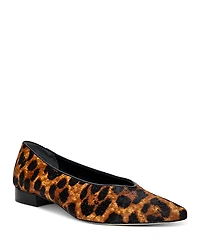 L'Agence Women's Suzanne Ii Leopard Print Calf Hair Flats