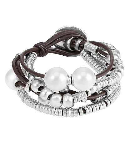 UNOde50 Smooth Leather Loop Bracelet