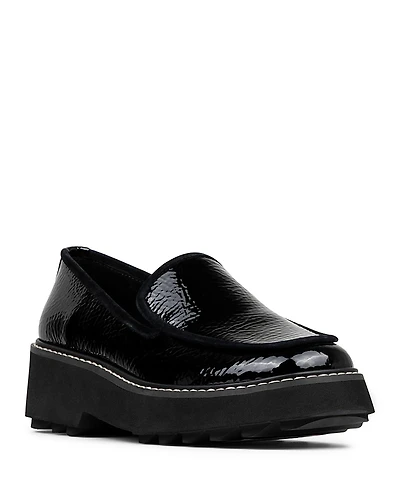 Donald Pliner Women's Peggi Black Leather Wedge Loafers