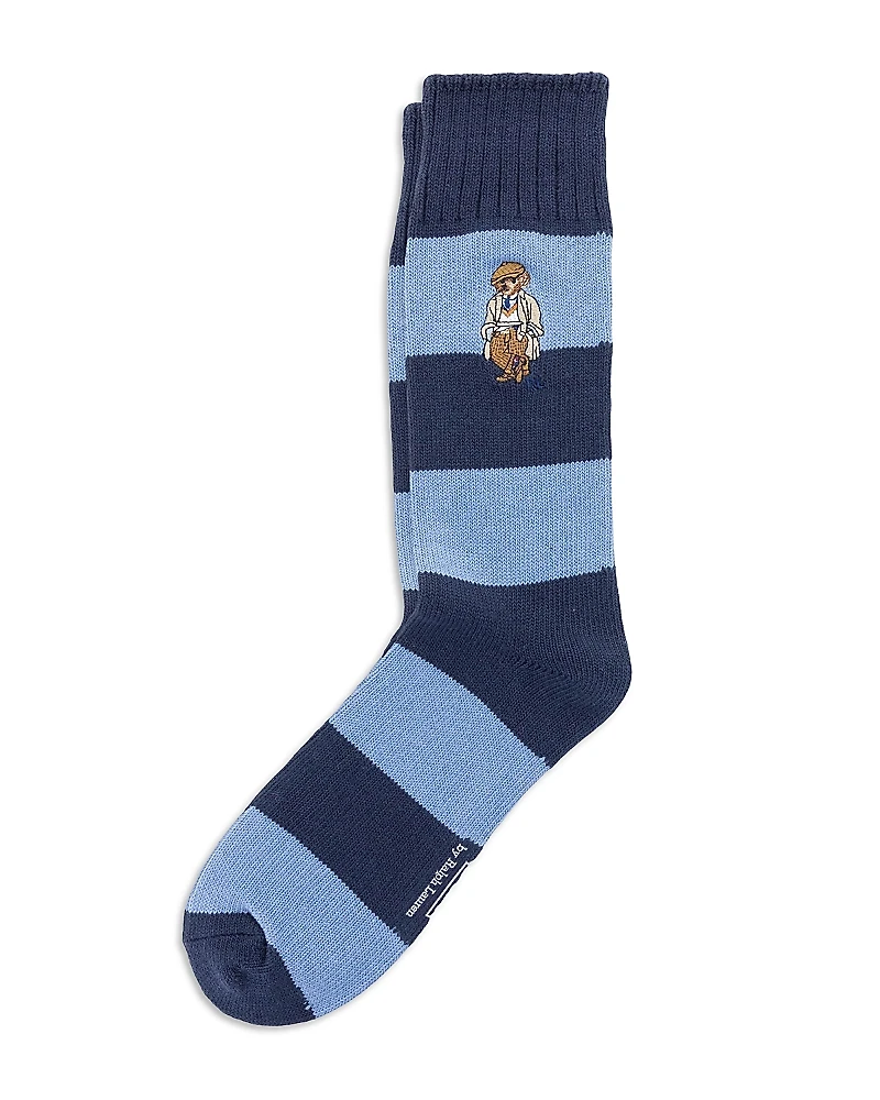 Polo Ralph Lauren Embroidered Rugby Bear Socks