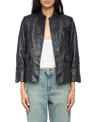 Zadig & Voltaire Veryn Cuir Froisse Leather Jacket