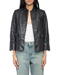 Zadig & Voltaire Veryn Cuir Froisse Leather Jacket