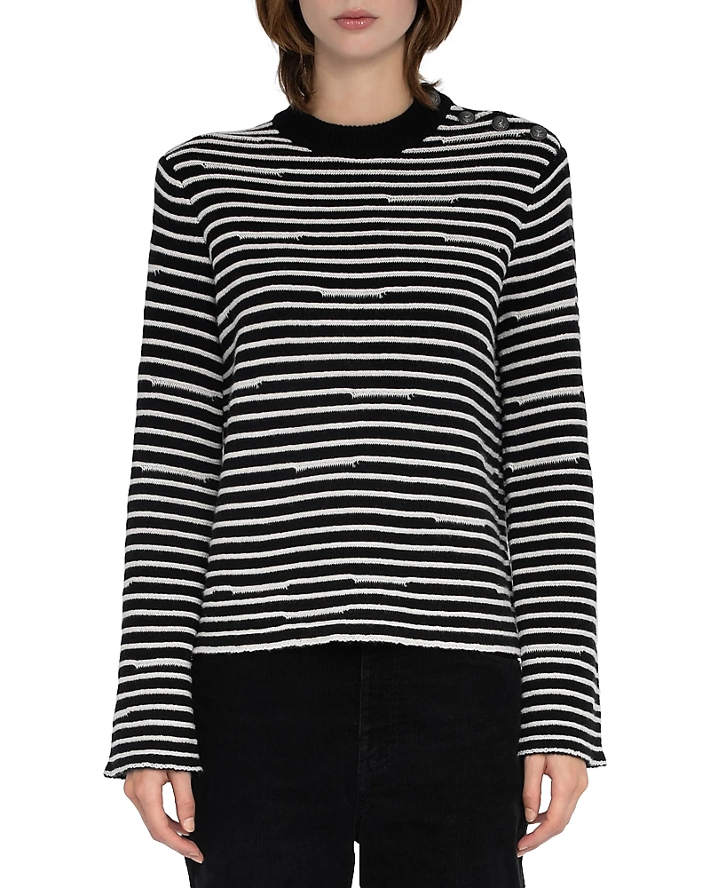 Zadig & Voltaire Spiky Wool Cashmere Crewneck Sweater