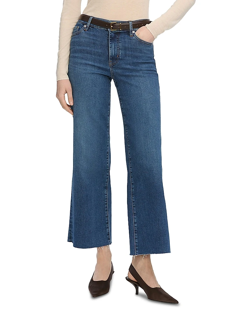 Frame Le Slim High Rise Ankle Crop Palazzo Jeans