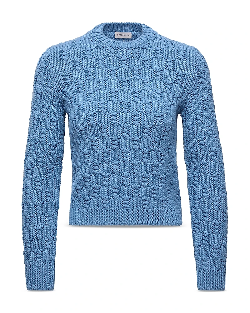 Moncler Wool Pattern Knit Crewneck Sweater