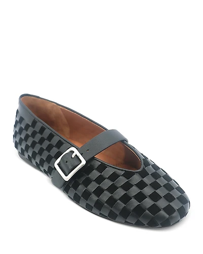 Gentle Souls by Kenneth Cole Women's Winifred Woven Suede Ballerina Flats