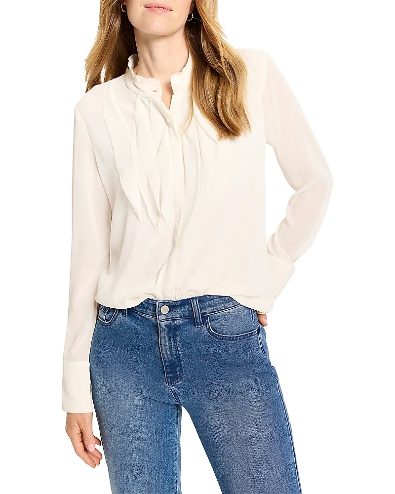 Nic+Zoe Falling Chiffon Long Sleeve Top