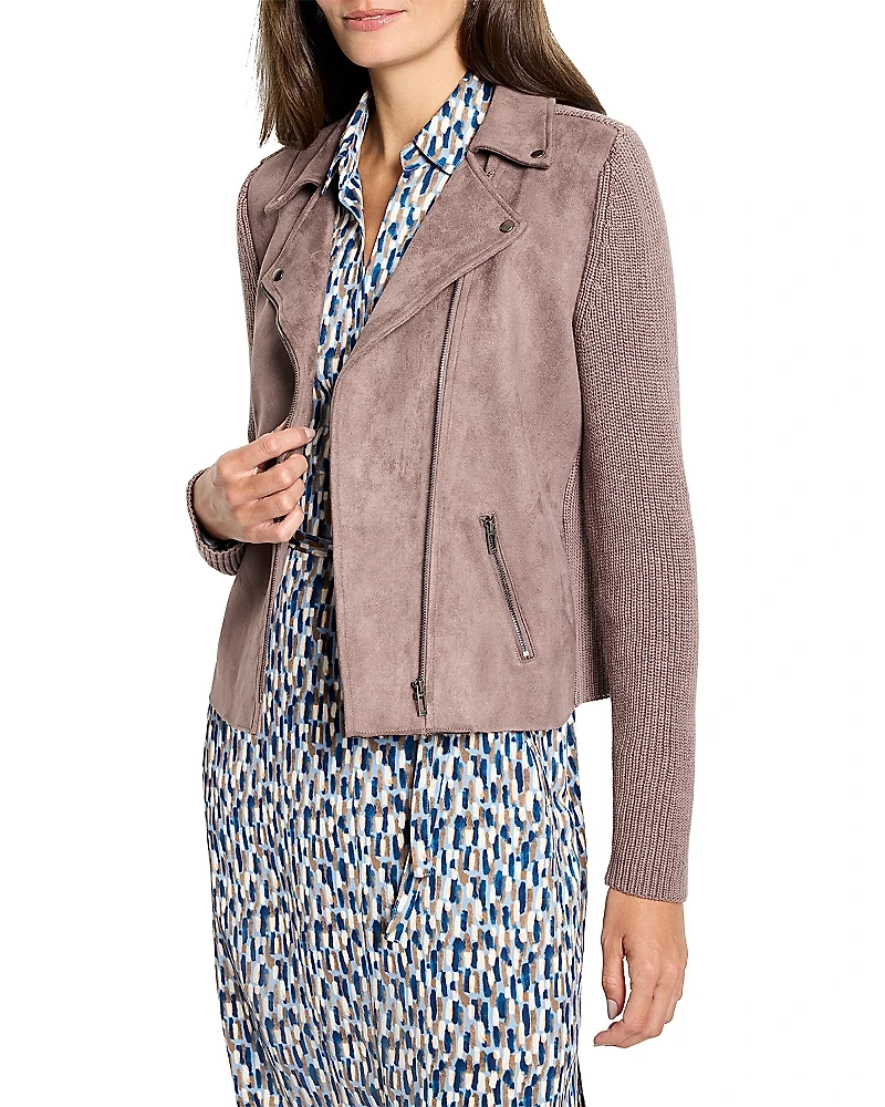 Nic+Zoe Mixed Media Moto Jacket