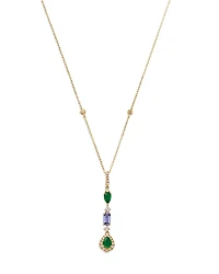 Bloomingdale's Fine Collection Emerald, Tanzanite & Diamond Lariat necklace