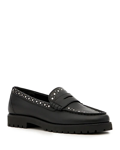 Paige Women's Ellis Studded Leather Loafers