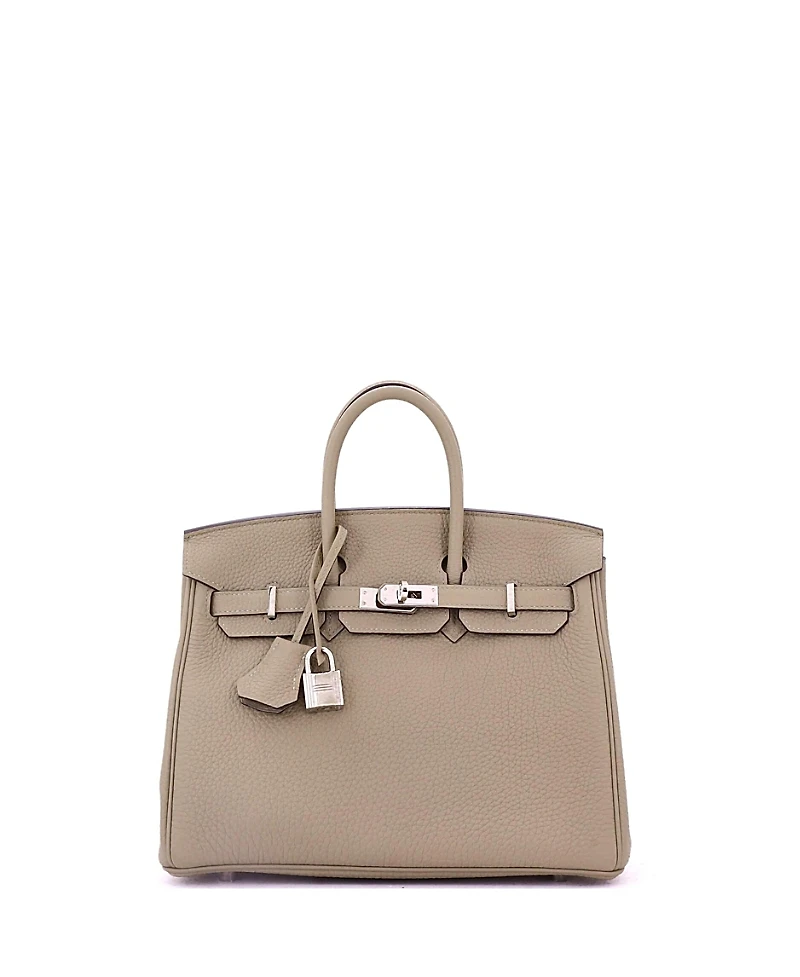 Pre-Owned HERMES Birkin Handbag Light Togo with Palladium Hardware