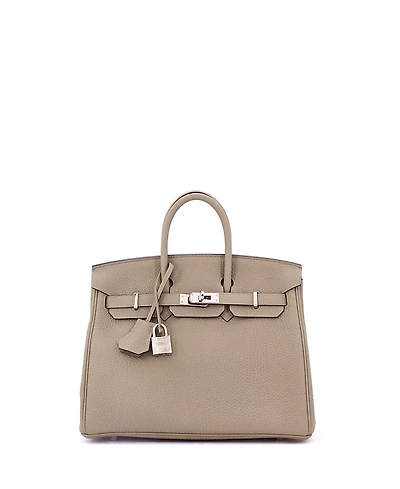 Pre-Owned HERMES Birkin Handbag Light Togo with Palladium Hardware