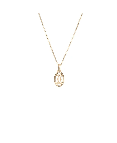 Pre-Owned Cartier Double C de Cartier Pendant Necklace 18K Rose Gold and Diamonds
