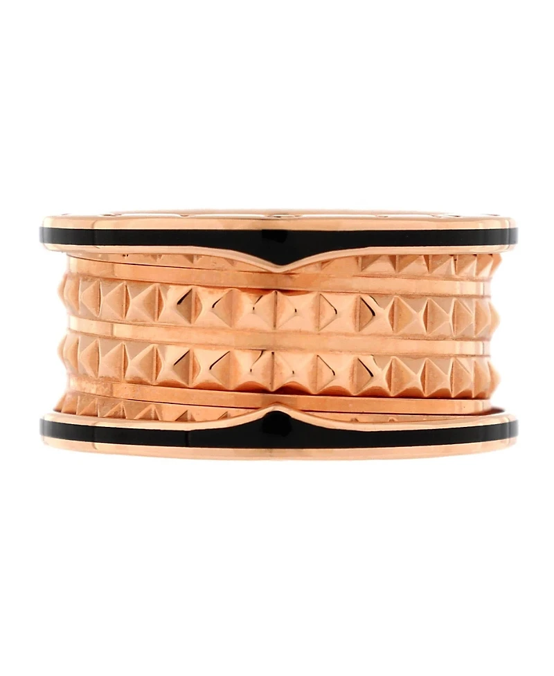 Pre-Owned Bvlgari B. Zero1 Rock Four Band Ring 18K Rose Gold and Ceramic