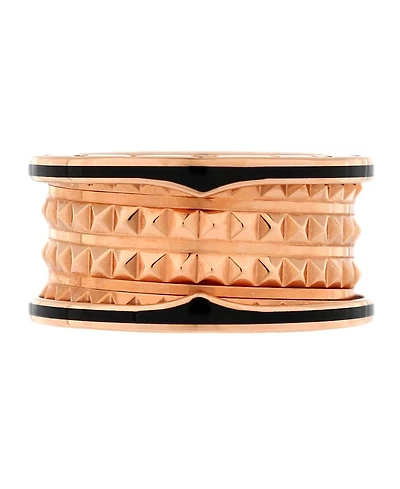 Pre-Owned Bvlgari B. Zero1 Rock Four Band Ring 18K Rose Gold and Ceramic