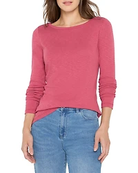 Nzt By Nic+Zoe Long Sleeve Boat Neck Tee