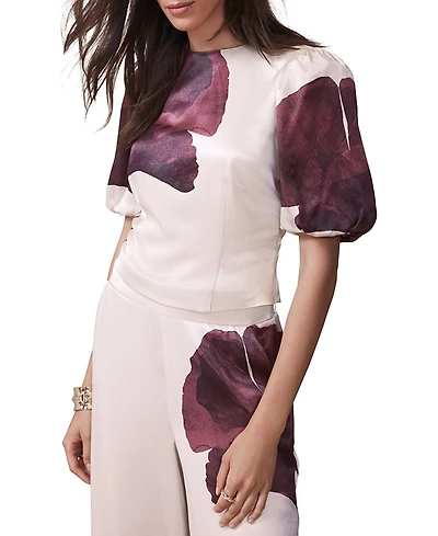 Mint Velvet Women's Floral Print Short Sleeve Top