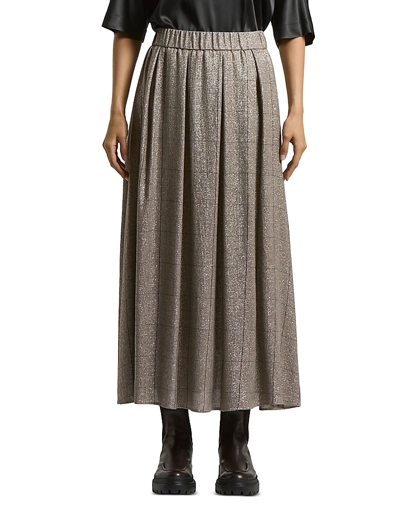 Peserico Long Plaid Skirt