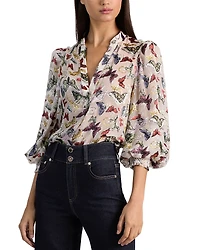 Alice and Olivia Sheila Blouson Sleeve Top