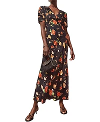 Ro & Zo Floral Print Tie Back Dress