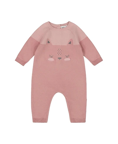 Deux par Girls' Knitted Bi-Color Cat Romper - Baby