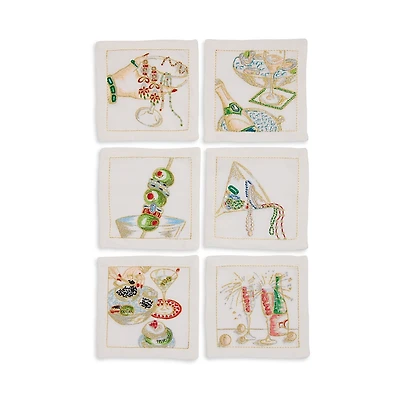 Kim Seybert Gems & Caviar Cocktail Napkins, Set of 6 - Exclusive