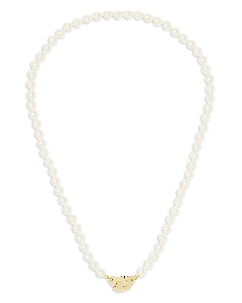 Dinh Van 18K Yellow Gold Menottes Dinh Van Freshwater Pearl Collar Necklace, 16.54