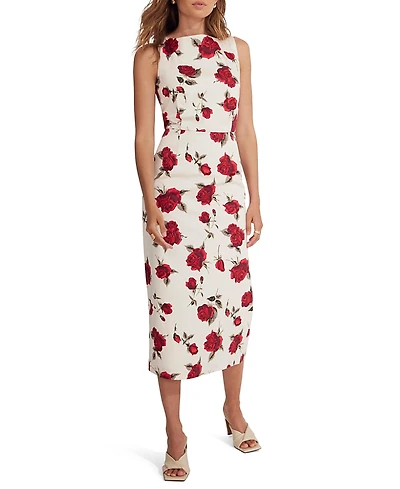 Mint Velvet Women's Rose Print Midi Dress