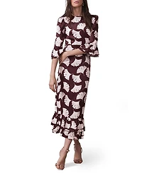 Mint Velvet Women's Leaf Print Midi Dress