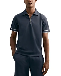 Reiss Textured Zip Polo Shirt