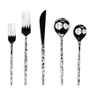 Shelton Metal Sand Drip Five Piece Flatware Set
