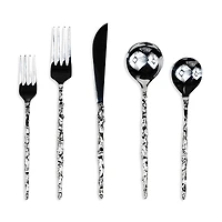 Shelton Metal Sand Drip Five Piece Flatware Set