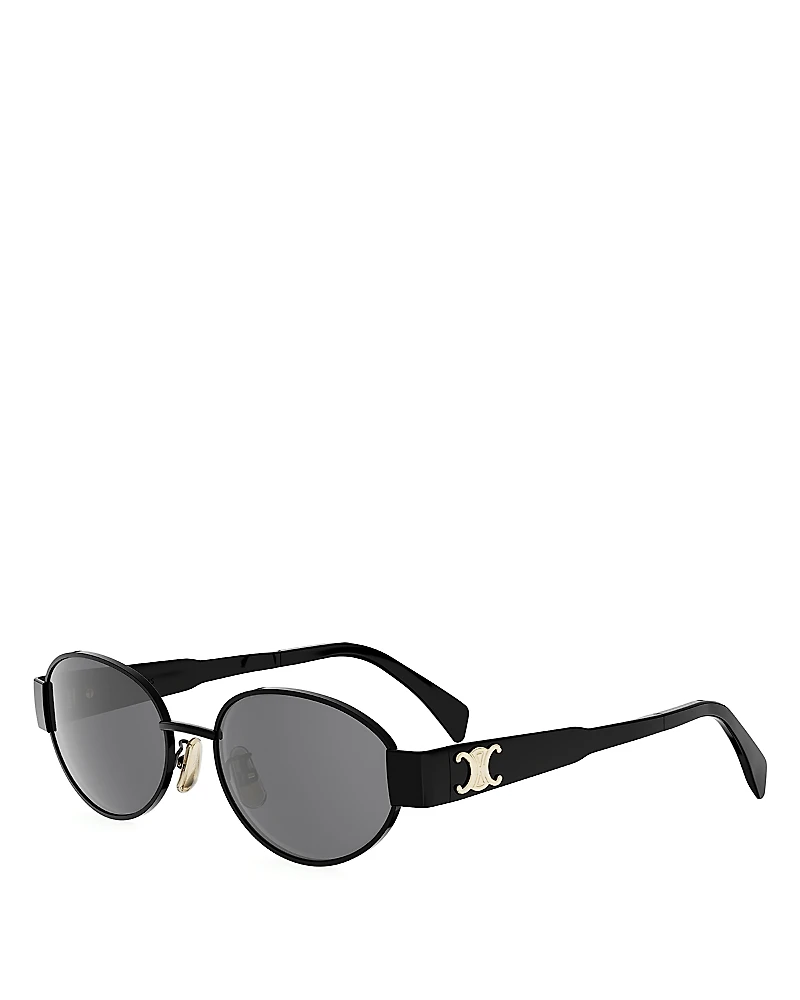 Celine Metal Triomphe Oval Sunglasses, 54mm