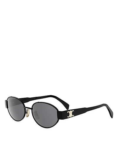 Celine Metal Triomphe Oval Sunglasses, 54mm
