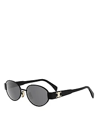 Celine Metal Triomphe Oval Sunglasses, 54mm