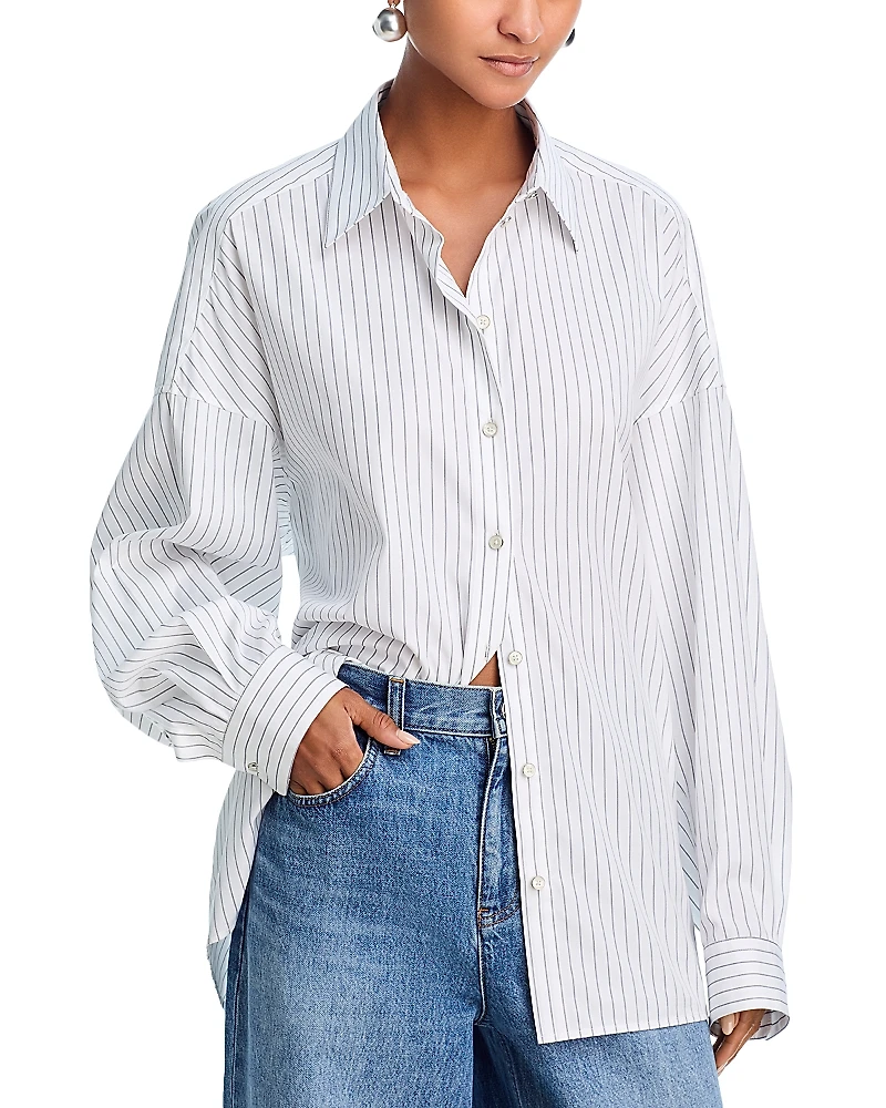 Helmut Lang Stripe Cinched Placket Shirt