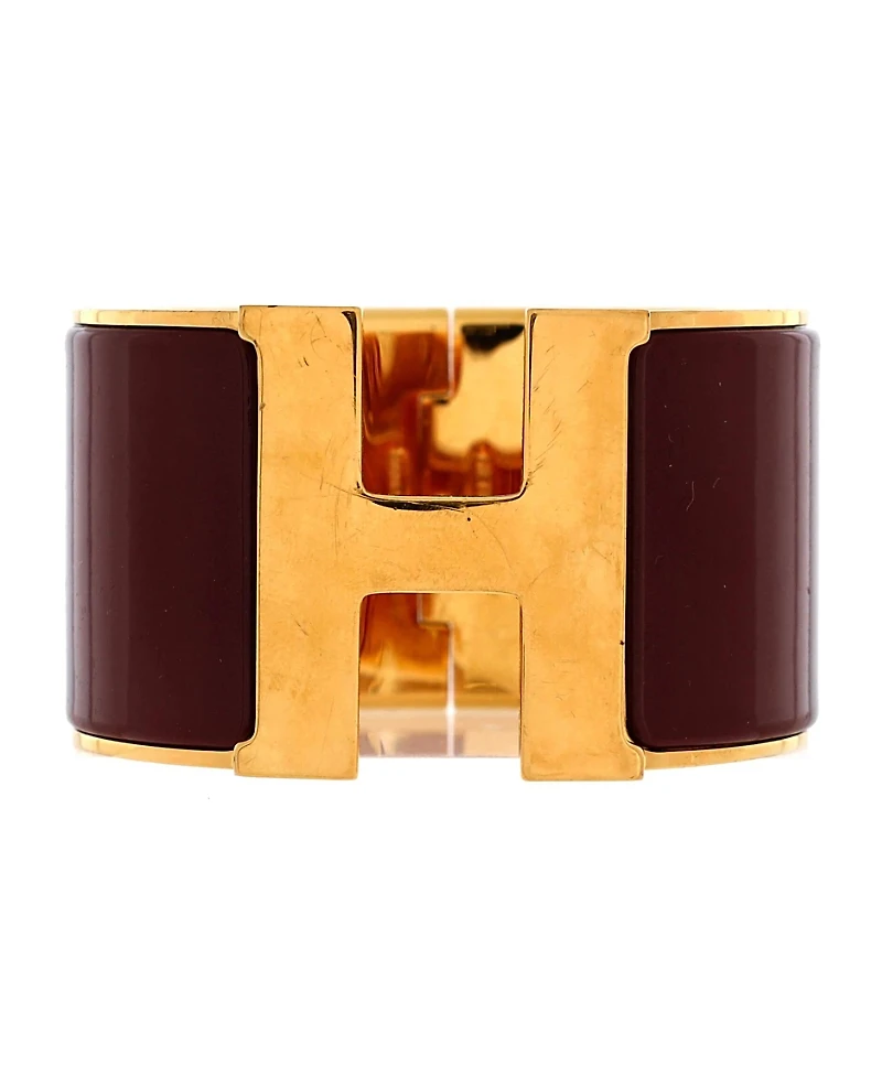 Pre-Owned Hermes Extra Wide Clic H Bracelet Enamel