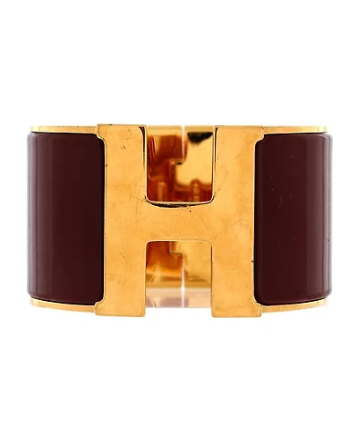 Pre-Owned Hermes Extra Wide Clic H Bracelet Enamel