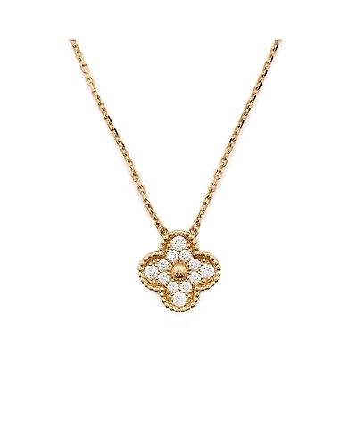 Pre-Owned Van Cleef & Arpels Vintage Alhambra Pendant Necklace 18K Gold and Diamonds