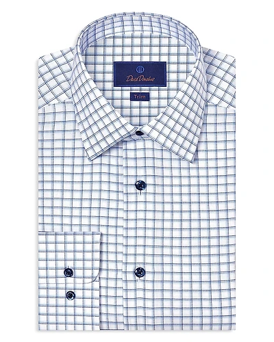 David Donahue Slim Fit Printed Dobby Dress Shirt
