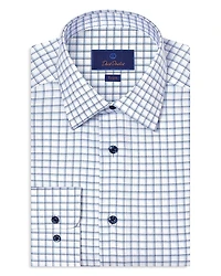 David Donahue Slim Fit Printed Dobby Dress Shirt