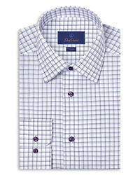 David Donahue Slim Fit Printed Dobby Dress Shirt