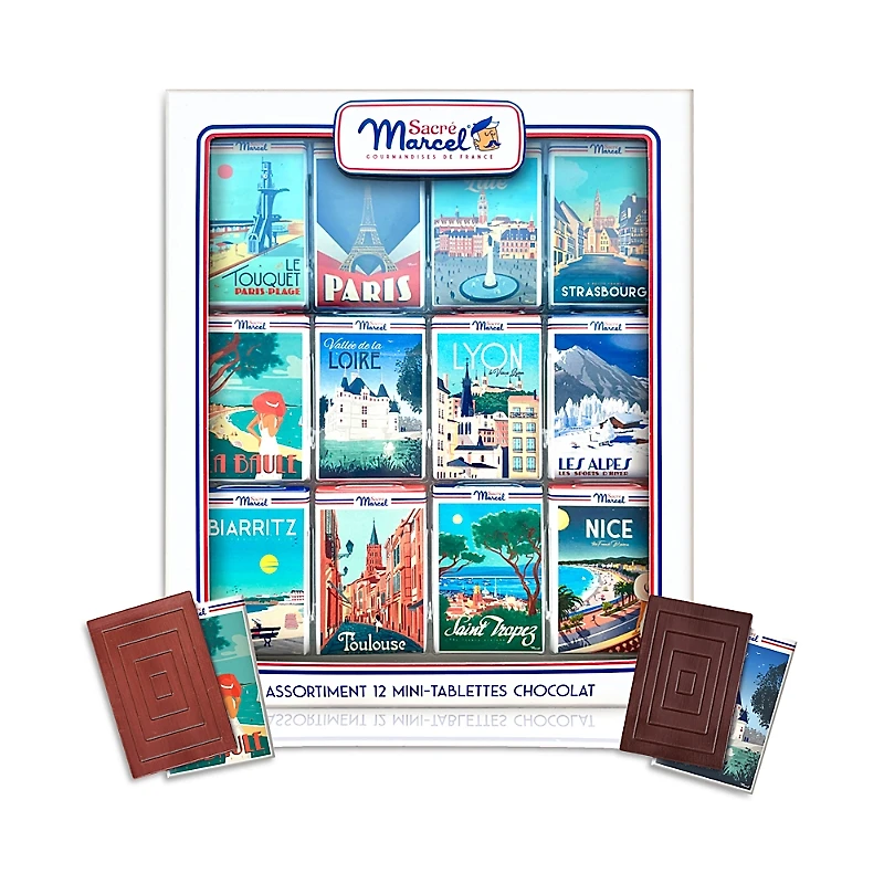 Maxim's De Paris Map of France Gift Box with 12 Mini Chocolate Bars