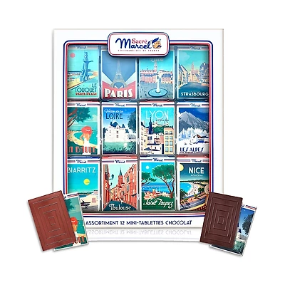 Maxim's De Paris Map of France Gift Box with 12 Mini Chocolate Bars