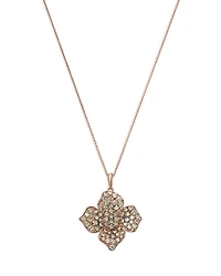 Bloomingdale's Fine Collection Brown Ombre Diamond Flower Pendant Necklace