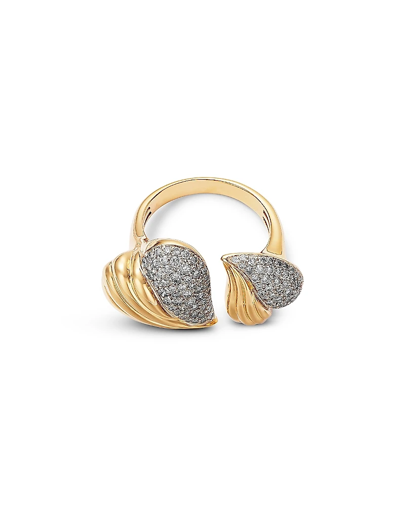 Bloomingdale's Fine Collection Diamond Textured Heart Cuff Ring