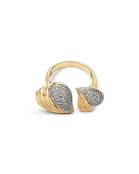 Bloomingdale's Fine Collection Diamond Textured Heart Cuff Ring
