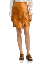 Co Leather Wrap Skirt