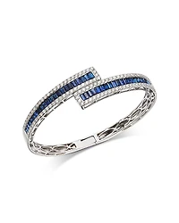 Bloomingdale's Fine Collection Luxe Collection Blue Sapphire & Diamond Bypass Bracelet